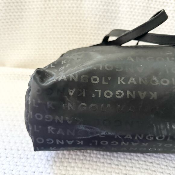 Kangol Australia Black PVC Brand Spell Out Vintage Medium Shoulder Bag Y2K Shine - Picture 7 of 15